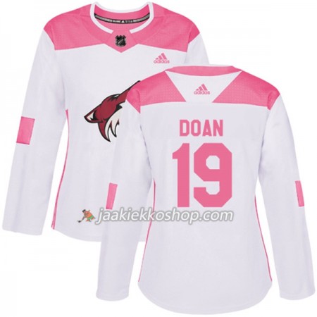 Nainen NHL Arizona Coyotes Pelipaita Shane Doan 19 Adidas 2017-2018 Valkoinen Vaaleanpunainen Fashion Authentic